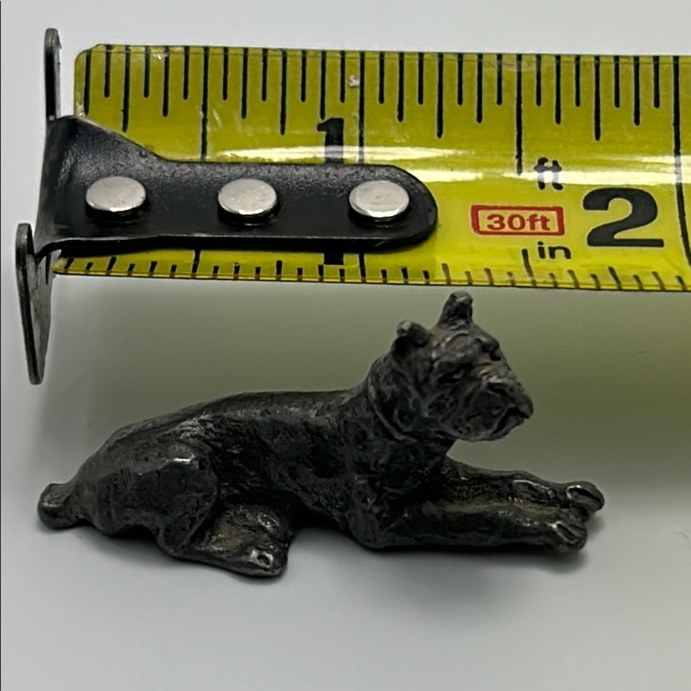 Vintage 1981 Pewter Bulldog Figurine Miniature 1.75 Inches Bull Dog - Picture 3 of 9